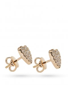18kt rose gold heart stud earrings with diamonds ct 0,15