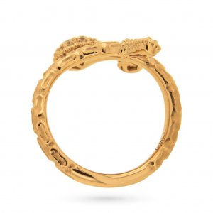 18kt rose gold ring with diamond flower 0,29ct