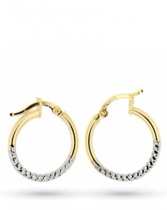 18kt white and yellow gold hoop earrings