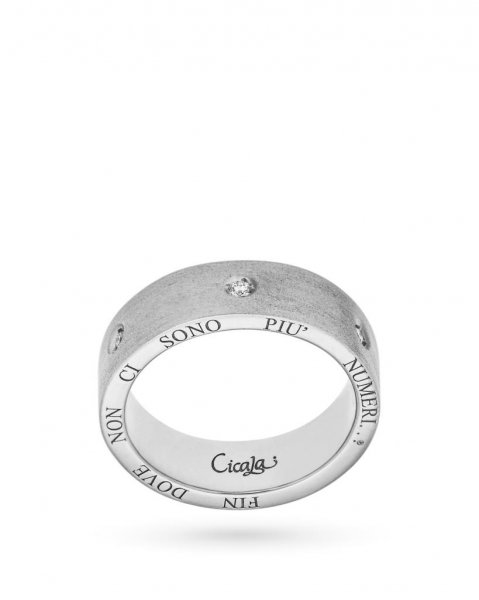 18kt white gold CICALA wedding ring with diamonds
