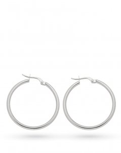 18kt white gold earrings with polished circle Ø 2,3cm