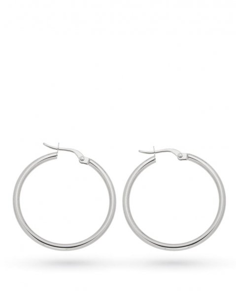 18kt white gold earrings with polished circle Ø 2,3cm