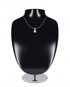 18kt white gold solitaire necklace with diamond D VS 0,15ct
