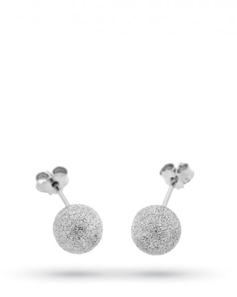 18kt white gold stud earring with sanded sphere