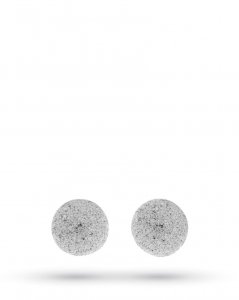 18kt white gold stud earring with sanded sphere