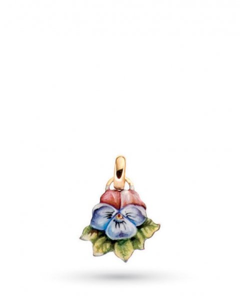 18kt yellow gold and copper Gabriella Rivalta enameled Violet pendant