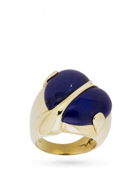 18kt yellow gold band ring with lapis lazuli