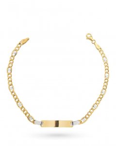 18kt yellow gold bracelet with white gold elements and plate