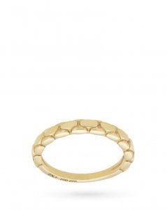 18kt yellow gold FOPE ring with small engraved ovals