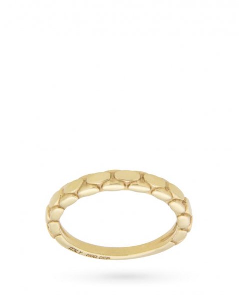 18kt yellow gold FOPE ring with small engraved ovals
