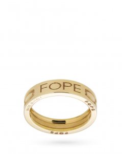 18kt yellow gold ring with polished and engraved surface