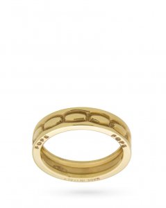 18kt yellow gold ring with polished and engraved surface