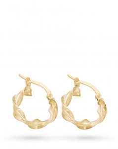 18kt yellow gold twisted hoop earrings