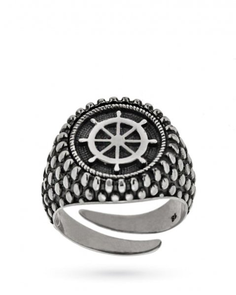 925 sterling silver chevalier ring with rudder