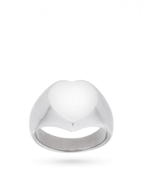 Anello da mignolo chevalier a cuore piccolo in argento