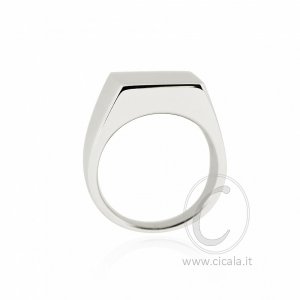 Anello da mignolo chevalier quadrato piccolo in argento