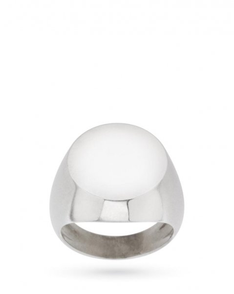 Anello da mignolo chevalier rotondo grande in argento