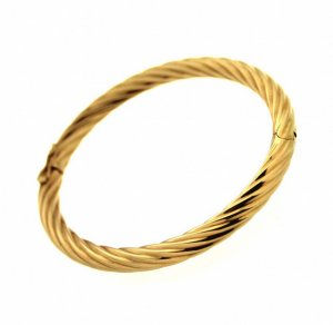 Bracciale a schiava in oro giallo modello ritorto