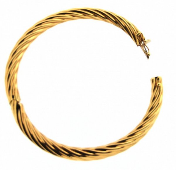 Bracciale a schiava in oro giallo modello ritorto