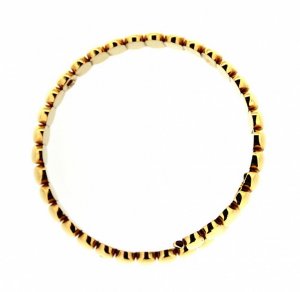 Bracciale rigido in oro giallo con ovalini lucidi