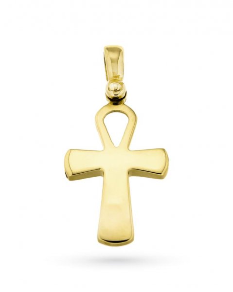 Croce egizia in oro giallo 18kt lucido