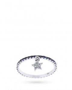 Eternity ring of sapphires with star of diamonds