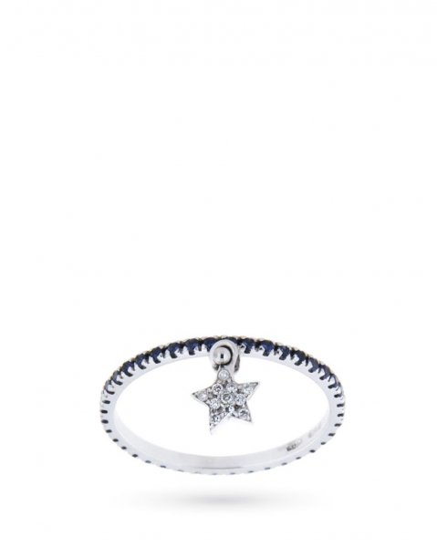 Eternity ring of sapphires with star of diamonds