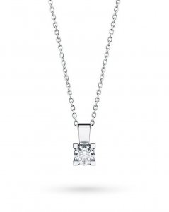 Girocollo punto luce in oro bianco con diamante D VS 0,25ct