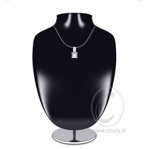 Girocollo punto luce in oro bianco con diamante D VS 0,40ct