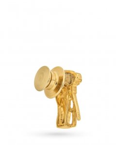 Lapel pin photographer in 18kt yellow and white gold