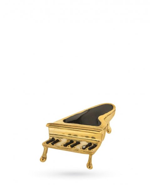 Lapel Pin piano in 18kt yellow gold and enamel