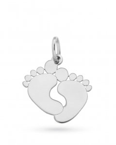 Little feet charm in 18kt white gold
