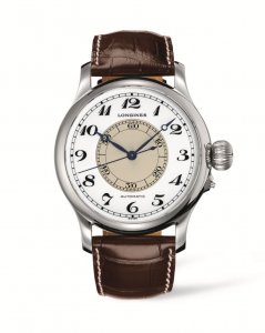 Longines Heritage Weems automatic steel watch with leather strap