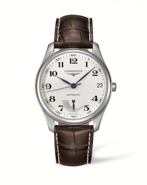 Longines Master Collection automatic steel watch with leather strap