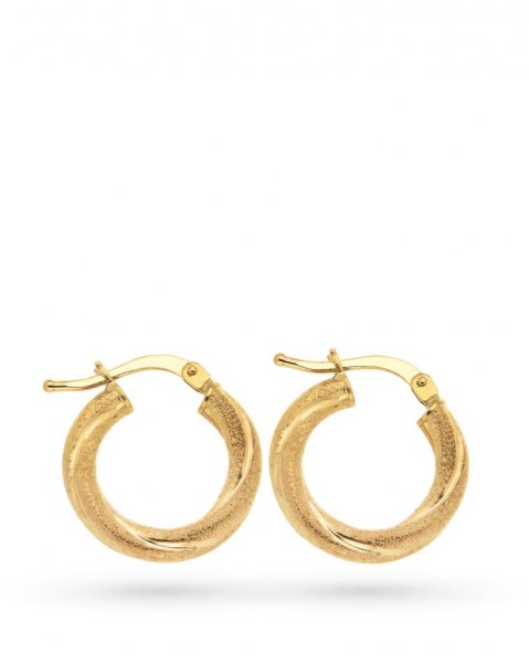 Orecchini cerchio ondulato oro giallo 18kt lucido e satinato