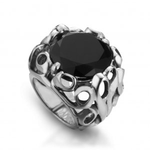 Ring in 925 silver with onyx