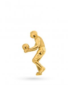 Spilla da uomo giocatore pallavolo in oro giallo 18kt