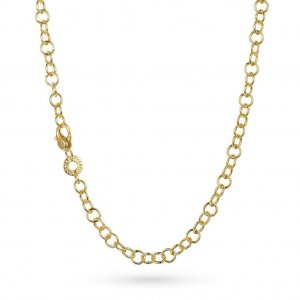 Yellow silver rolo chain by Rosato 46cm