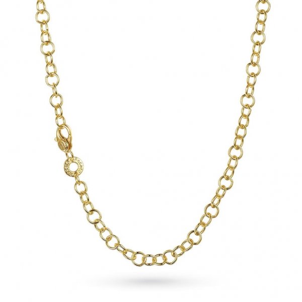 Yellow silver rolo chain by Rosato 46cm